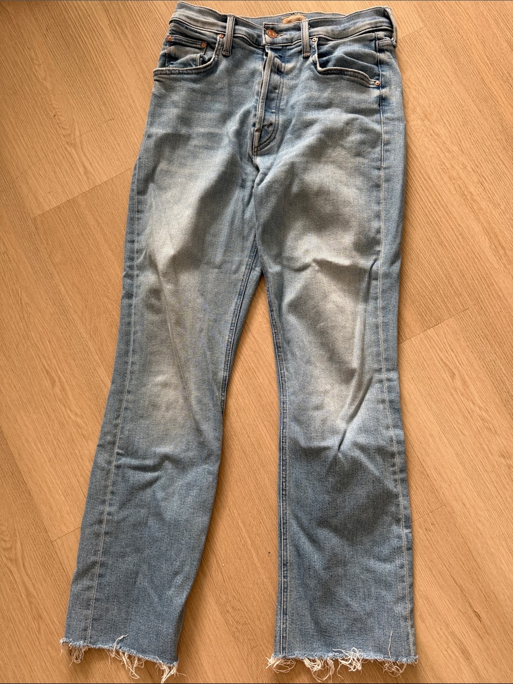 MOTHER The Tripper Ankle Fray Straight-Leg Jeans